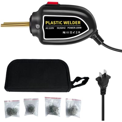 100W Plastic Lasser, Hot Nietmachine Machine Auto Bumper Reparatieset met Tang, Mes, 200 stks Plat/Buitenste US PLUG zwart