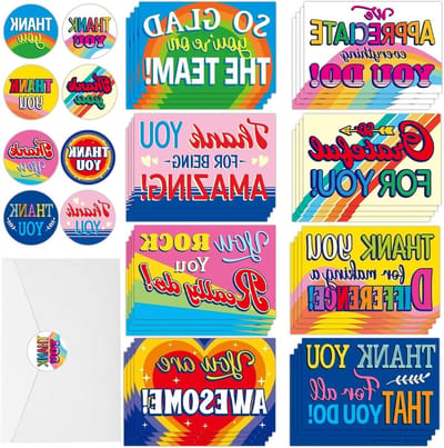 Waarderingskaarten Werknemers - Motivatiekaarten Personeel - Waardering Uiten - Opvallend Ontwerp - 10 x 15 cm - Meerkleurig
