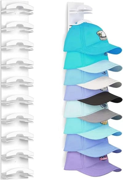 JGS Premium - Baseball Pet Houder met 10 Haakjes - Wit