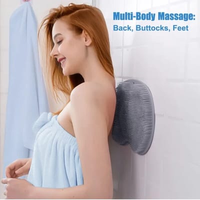Rug en Voeten Scrubber Douche - Donker Grijs - Antraciet - Rug Borstel - Zuignappen - Zelfklevend - Voeten Borstel - Lichaamsborstel - Grijs
