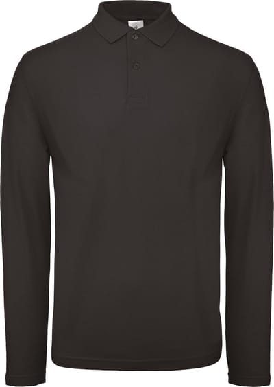 B&C ID.001 Men's long-sleeve polo shirt CGPUI12 - Black - L