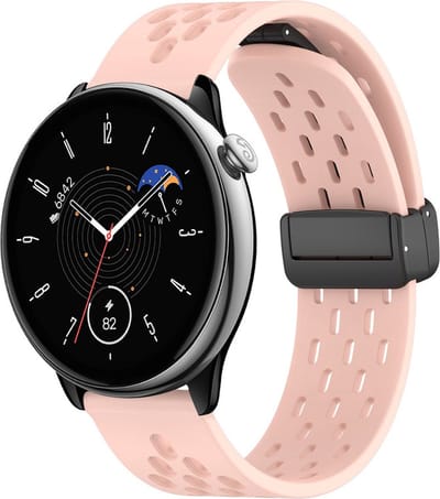 Siliconen bandje - geschikt voor Garmin Venu (2 Plus) / Venu SQ (2) / Vivomove (Style - Sport) / Vivoactive 3 / 5 / 6 / Forerunner 55 / 165 / 245 / 645 / 570 - 42mm - roze