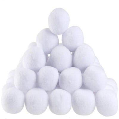 50 Pièces 7cm Boules de Neige pour Enfants Boule de Neige d'Intérieur Boules de Neige Artificielles Boules de Neige de Noël Réalistes pour Enfants Adultes Intérieur blanc