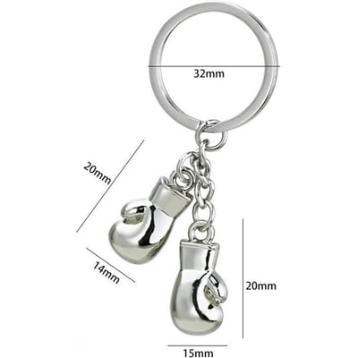 Porte-clés de boxe fitness pour hommes pendentif gant de boxe porte-clés gants de combat en métal petits cadeaux de sport gray