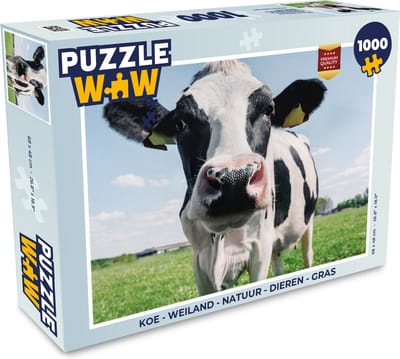 Puzzel Koe - Weiland - Natuur - Dieren - Gras - Legpuzzel - Puzzel 1000 stukjes volwassenen