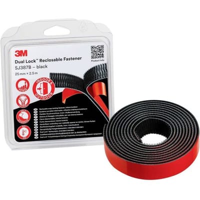 3M Dual Lock Klittenband Om vast te plakken (l x b) 2.5 m x 25 mm Zwart 1 stuk(s)
