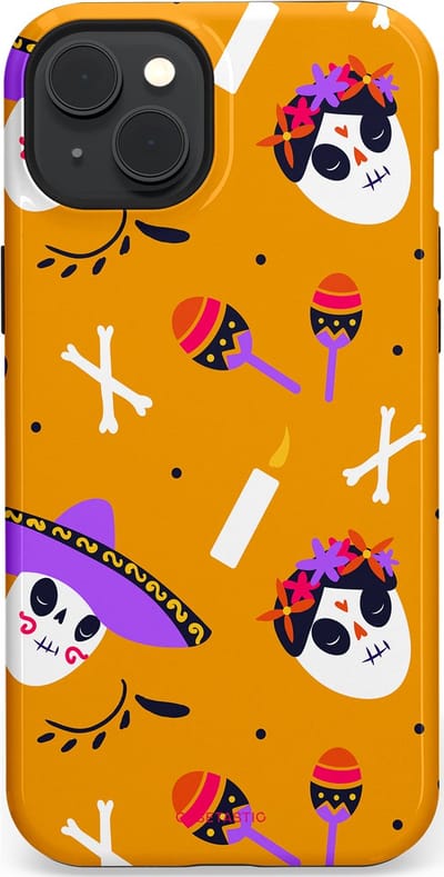 Casetastic Hoesje Geschikt voor Apple iPhone 15 Plus Magsafe - Stijlvolle Beschermende Duo-layer Case - Viva Muertos