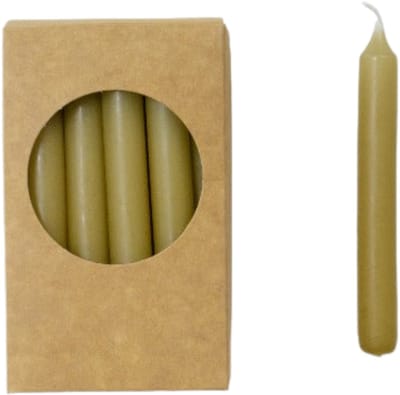Rustik Lys - Kleine, dunne potloodkaarsjes 'Finn' (set van 20, 1.2 x 10cm) - Hay