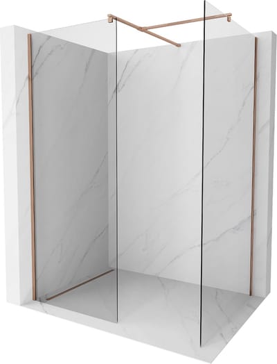 Mexen Kioto douchewand Walk-in 70 x 70 , transparant, roze goud - 800-070-202-60-00-070