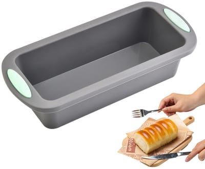 Dailygoods - siliconen rechthoekige bakvorm voor brood en cake, antiaanbaklaag, siliconen bakvorm voor brood en cake (27,8 x 12 x 6,2 cm) (lichtgrijs)