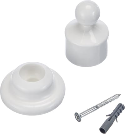La'Moussawi ® Douchestanghouder voor Schuine Wanden met Wit Design, Geschikt voor 25 mm Diameter Stangen