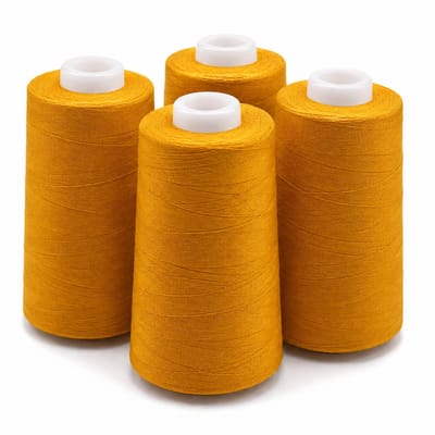 Polyester Overlockgaren – 4 Cones × 2700 m – Totaal 10.800 m – Geel 036