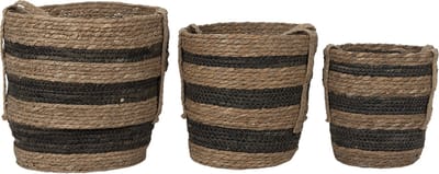 Clayre & Eef Opbergmand Set van 3 Ø 33x33 cm Bruin Zeegras