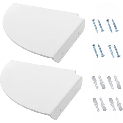 Étagères d'angle en acrylique, Lot de 2, Étagères d'angle flottantes murales pour salle de bain, cuisine, chambre à coucher, salon, white