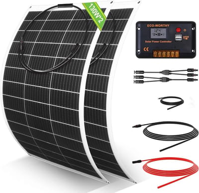 Zonnepanelen Compleet Pakket - Plug & Play met Stekker - Zonnepaneel Plat Dak - (Amount of W) Efficiënt