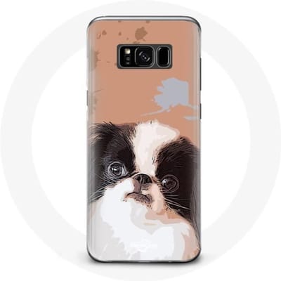 Samsung Galaxy S8 hoesje Japanse spaniël Zwart-wit hondenras
