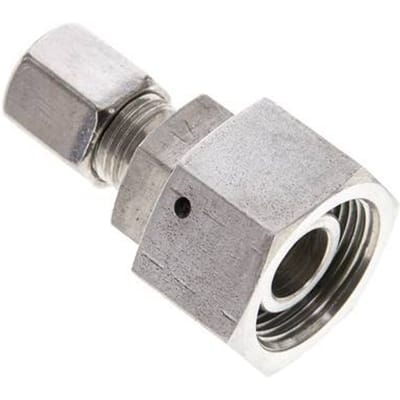 6S & 16S RVS Rechte Snijringkoppeling Draaidoorvoer 400bar FKM O-ring en Afdichtconus ISO 8434-1