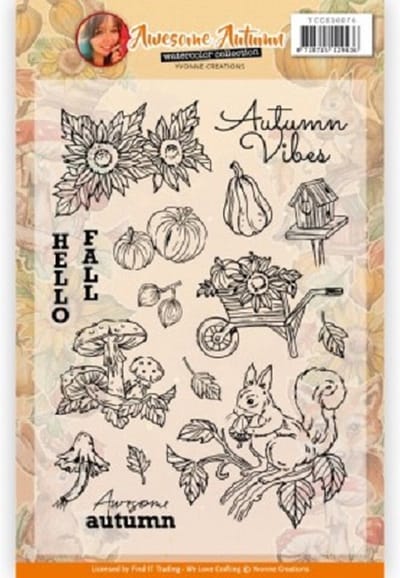 Clear Stamps - Yvonne Creations - Awesome Autumn - Happy Fall