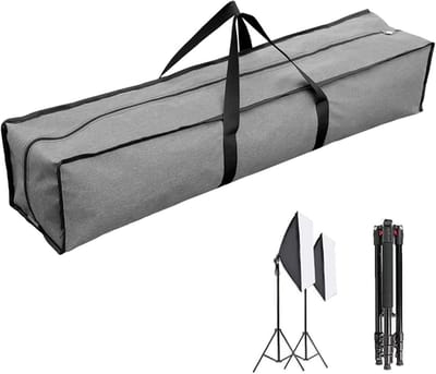 Draagbare tripod tas voor lichtsteun, ideale organizer voor reizen, 80x20x20cm, grijs, stevig en compact