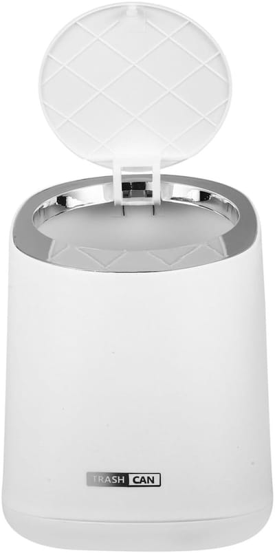 Aanrecht Afvalbak - Prullenbak Deksel - Keuken Afval - Decoratief Modern Design - 17cm Hoog - Wit