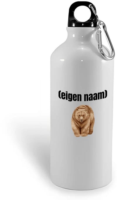 Hacebo® - grote beer met eigen naam waterfles - Beer - beren liefhebbers - iemand die houdt van beren - verjaardag - cadeau - kado - water fles - 400ML