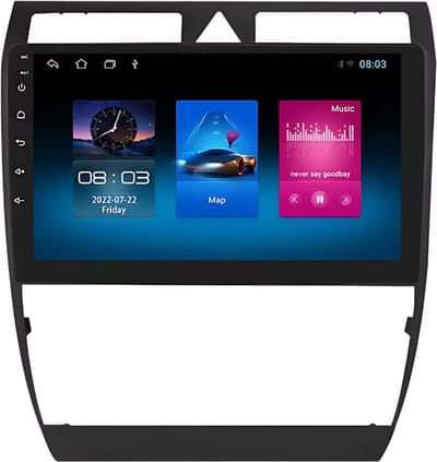 Autoradio met bluetooth - Carplay - Voor Audi A6 C5/ RS6/ S6 (1997-2004) - Geschikt voor Apple en Android - Stereo - Navigatie - Navigatiesysteem auto - 1GB 16GB