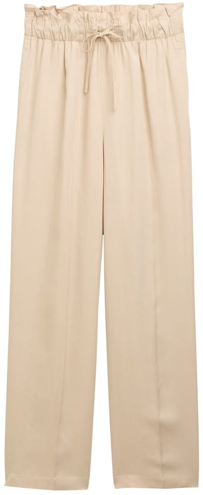 Tom Tailor Paperbag Wide Leg Broek Blauw 2XL Vrouw