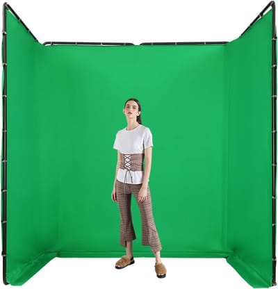Cellista Green Screen Achtergrond 4x2,4m - Fotografie Achtergrond - Greenscreen Doek - Video Streaming Achtergrond - Opvouwbare Standaard
