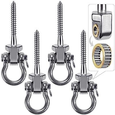 Zware Swing Hangers met Lagers - RVS Swing Hardware voor Patio & Speeltuin - Stille Draaibare Haken - Binnen/Buiten Swing Hardware tot 1500 lbs Capaciteit