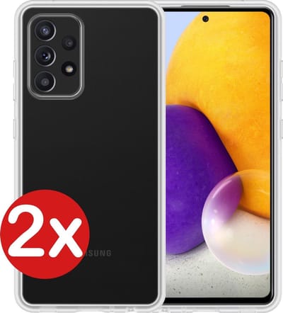 Hoesje - 2 Stuks - Geschikt voor Samsung Galaxy A72 - Sterk & Shockproof - Telefoonhoes - Back Cover - Case Siliconen - Telefoon Hoes - Transparant