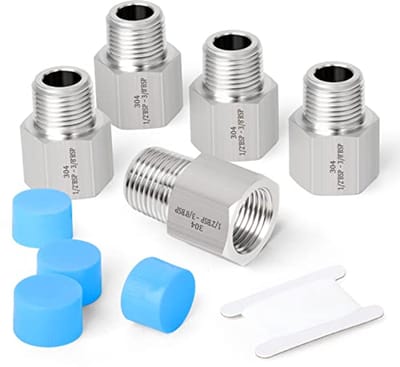 Vrouwelijke BSP naar Mannelijke BSP Draad Gesmeed Rvs Connector 2 Stuks