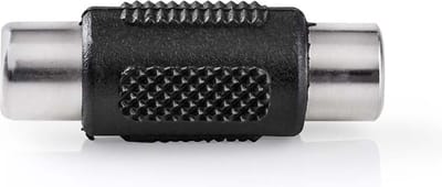 Nedis Mono-Audioadapter - RCA Female - RCA Female - Vernikkeld - Recht - ABS - Zwart - 1 Stuks - Doos