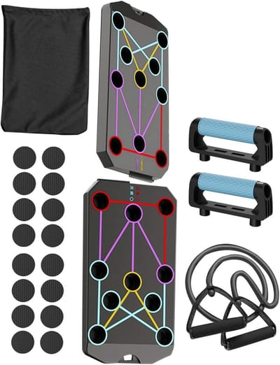 Pompplank Trainingsbord - Fitness Platform - Gerichte Spiertraining - Opvouwbaar Kleurgecodeerd - 40 x 20 cm - Multicolor