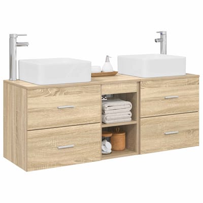 vidaXL - Badkamerkast - set - 3 - st - Sonoma - Eiken - 49,5 - x - 41 - x - 63 - cm
