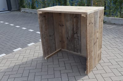 Balie “Roma basic” van Gebruikt steigerhout – Steigerhouten bar – Toog van hout – 100cm