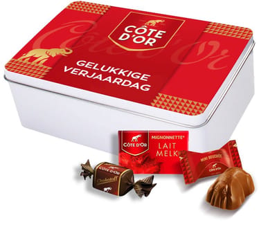 The best of Côte d'Or Collection box "Gelukkige verjaardag" - Mini Bouchée, Mignonnette Melk & Chokotoff - 600g