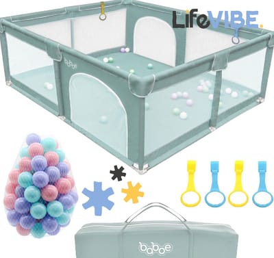 LifeVibe® Baby Grondbox – Babybox – Speelbox – Kruipbox - Kinderbox - Babypark - Playpen Baby - 120x120x62 CM
