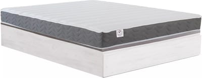 Vente-unique Set 160 x 200 cm bedbodem met opbergruimte, wit + matras van HD-schuim met vormgeheugen en ademende 3D-strook, 18 cm dik - HEAVEN van YSMÉE