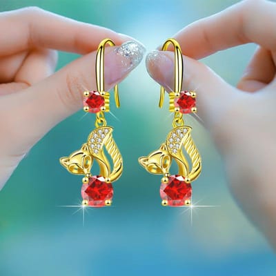 Originele Net Red Vossenoorhaak Vrouwelijke Ins Niche Design Oorbellen Mode Oorbellen brown