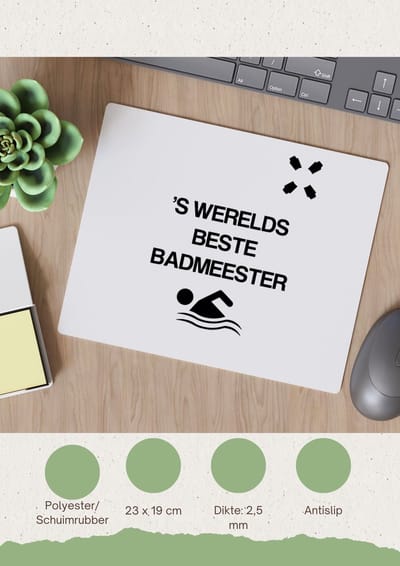 Akyol - badmeester Muismat - Badmeester - badmeesters - 's werelds beste badmeester - zwemmen - zwemdiploma - cadeau - kado - gift - geschenk - vaderdag - lifeguard - 23 bij 19 cm