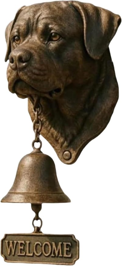Hond Deurbel - Dierenbel Rustiek - Welkom Bezoekers - Antiek Brons Afwerking - 19 x 14 x 15 cm - Bruin