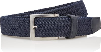 Elastische Riem met Gevlochten Stretch Elastiek – Dames / Heren riem vegan - Blauw - Lengte totaal 110 cm / Riemmaat 95