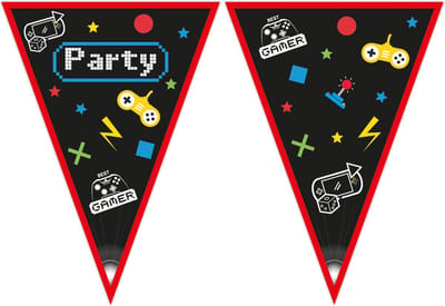 Vegaoo - Gaming Party papieren wimpelslinger 2,3 m