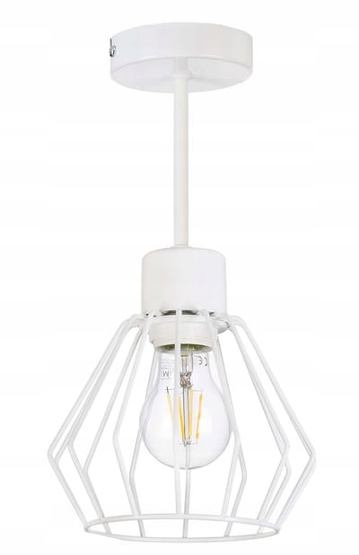 Hanglamp Draad Diamant Wit E27 - Stijlvolle Plafondlamp