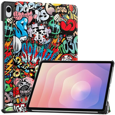 Coverup Tablethoes geschikt voor Samsung Galaxy Tab S11 Hoesje - Tri-Fold Book Case met Wake/Sleep - Graffiti