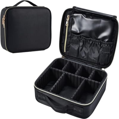 RONN® Visagie Koffer - Cosmetica Koffer - Kapperskoffer - Zwart - 26cm x 23cm x 10cm