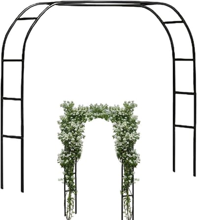 Rozenboog Metaal - Bloemenboog Tuin - Tuin Decoratie - Robuuste Constructie - 240 x 140 cm - Zwart