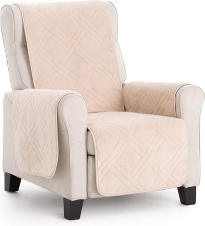Belmarti® Coral Fauteuilbeschermer Beige - 55cm breed - Van superzachte fleecestof - Duurzame bescherming