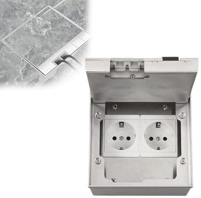 Inbouwstopcontact 4000W - Waterdicht Roestvrijstalen Vloerstopcontact - Intrekbaar voor Keuken, Woonkamer en Kantoor