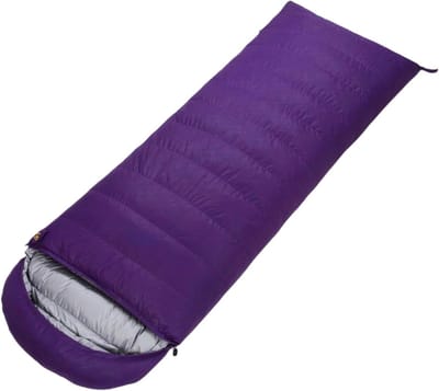 Vier Seizoenen Slaapzak - Outdoor Slapen - Kamperen en Hiken - Lichtgewicht Compressiezak - 210x80cm - Paars
